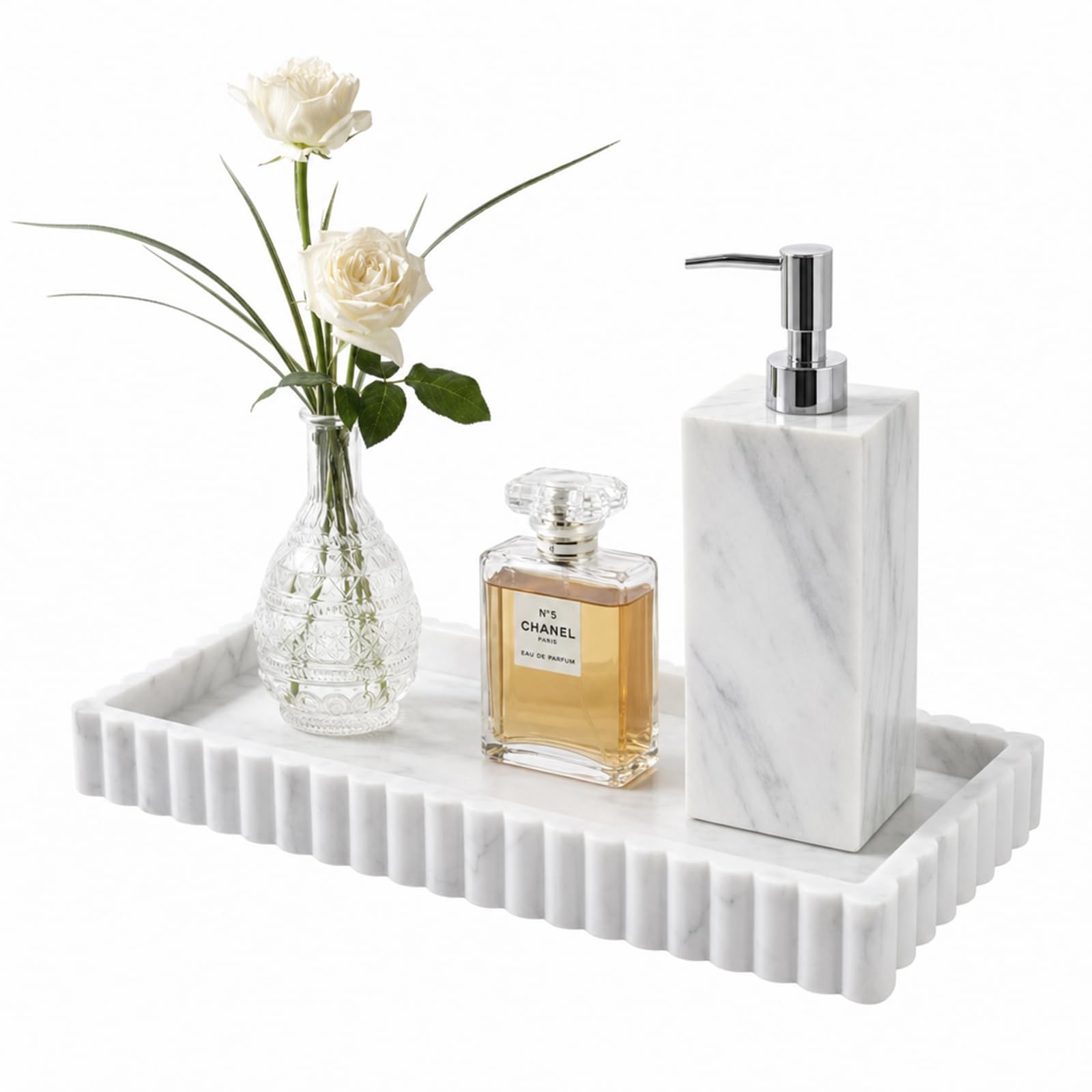 Vanity Tray, Bathroom Tray 24 x 10 cm Toilet Storage Trays, Non-Slip Silicone Decorative Trays, Bathroom Kitchen Sink Organizer for Soap Toiletry Spice Jar Perfume jewellery Dish