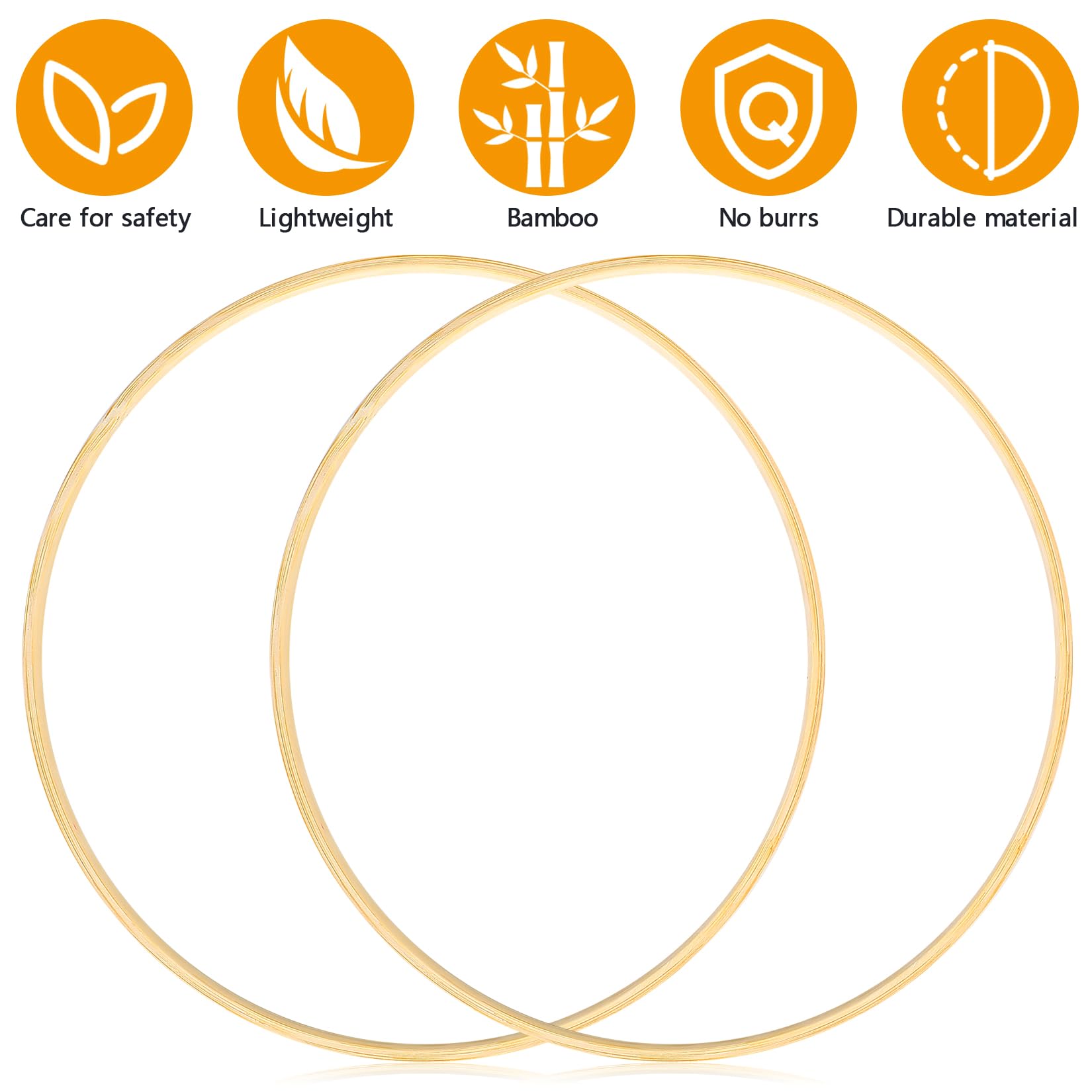 35 Pièces Bambou Cerceau Bois, 7 Tailles Anneaux En Bambou 8/10/13/15/17/18/20cm, Pour Les