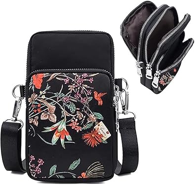 J I ACCESSORIES Women's Cross-Body Shoulder Sling Bag Mobile Purse Handbag With Adjustable Strap