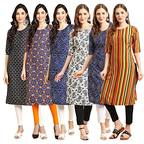 Image of Pinkmint Women's Crepe Digital Print Straight Kurta