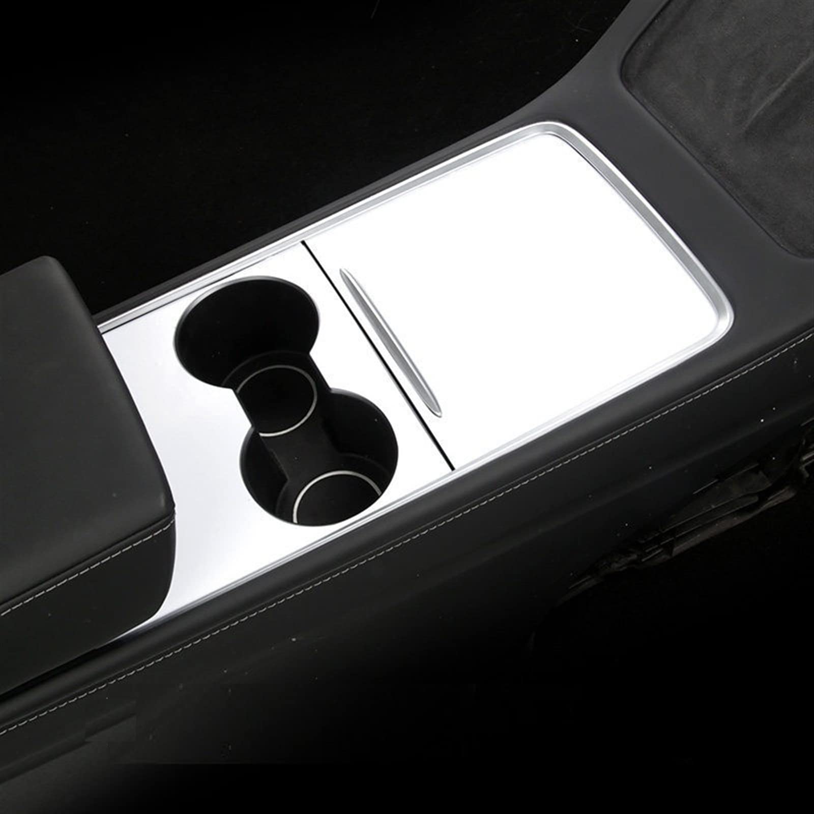 Qibbei Bianco For Tesla Model 3 Y 2021 Center Console Cover Sticker Abs Carbon Fibre Central Control Panel Protective Patch(Bianco)
