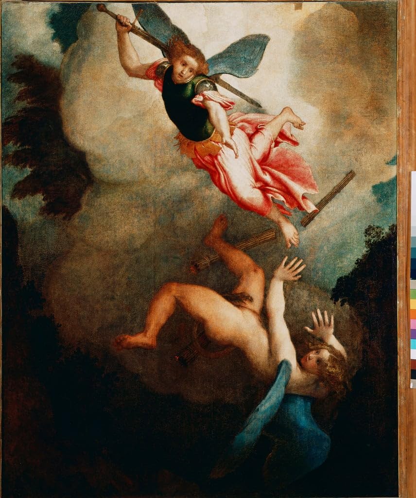 Lienzo San Miguel Cazando a Lucifer 60x90cm decoración pared 5