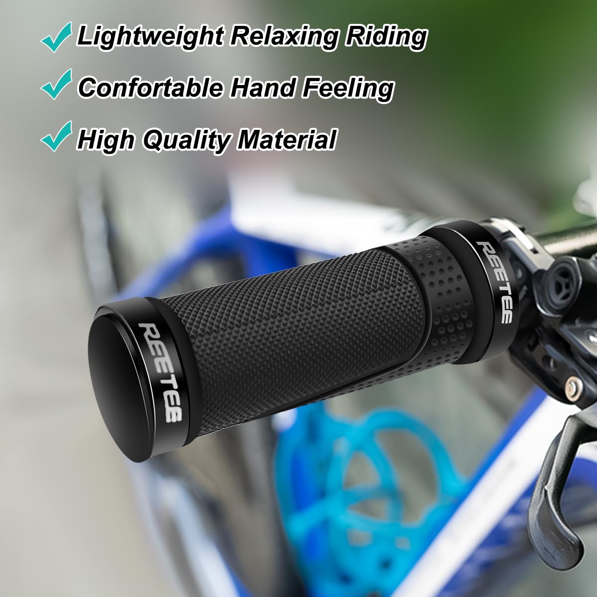 Manopole Bici Antiscivolo Ergonomiche | Doppio Blocco In Alluminio | Per MTB E Bici Da Corsa | 140mm - Foto 4