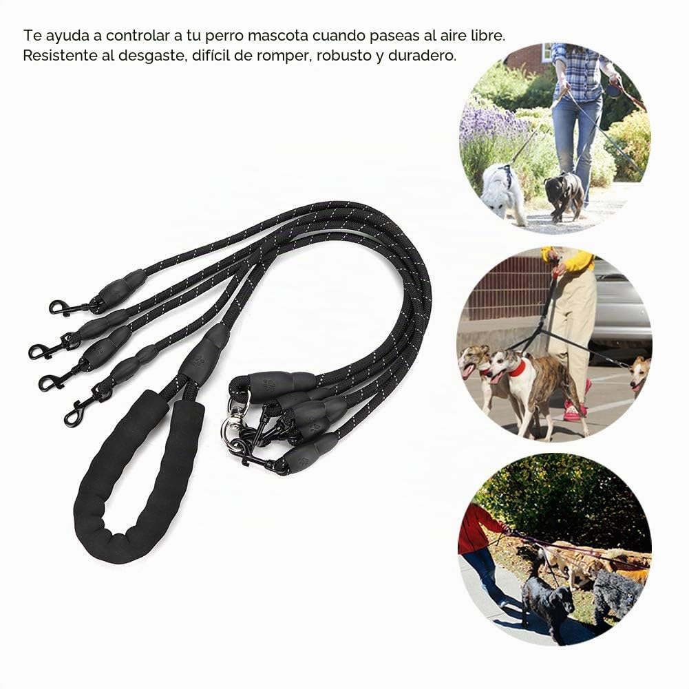 ciciglow Correas para Perros 4 en 1, Resistente Correa de Nylon de 4 vías con asa Acolchada, Cuerda de tracción Ajustable sin enredos giratoria de 360° para Perros y Gatos