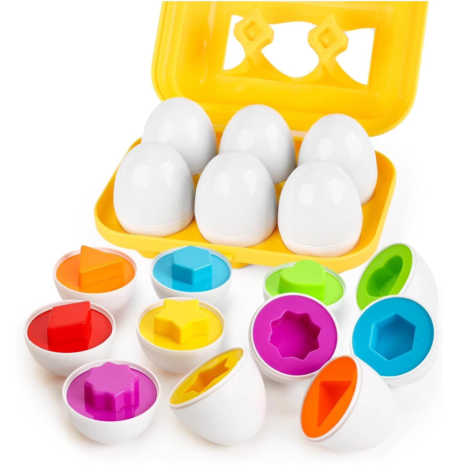 Amazon.com: HANSGO Shape Matching Eggs Toys for Toddlers, 6
