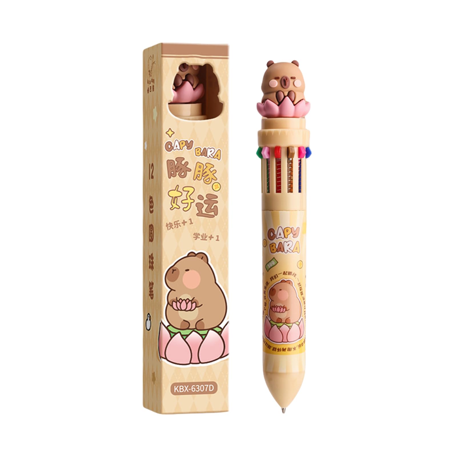 DIEKE 0.5mm Retractable Ballpoint Pen 10/12 In 1 Multicoloured Cartoon Animal Ballpoint Back To School
