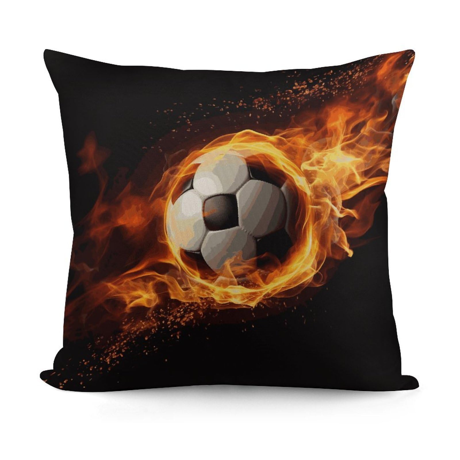 Adfgyerh Style Soccer Flame Decorative Pillow Covers, Throw Pillow Covers Soft For All Seasons, Pillowcases For Couch Living Room Sofa Bedroom 18X18 Inch
