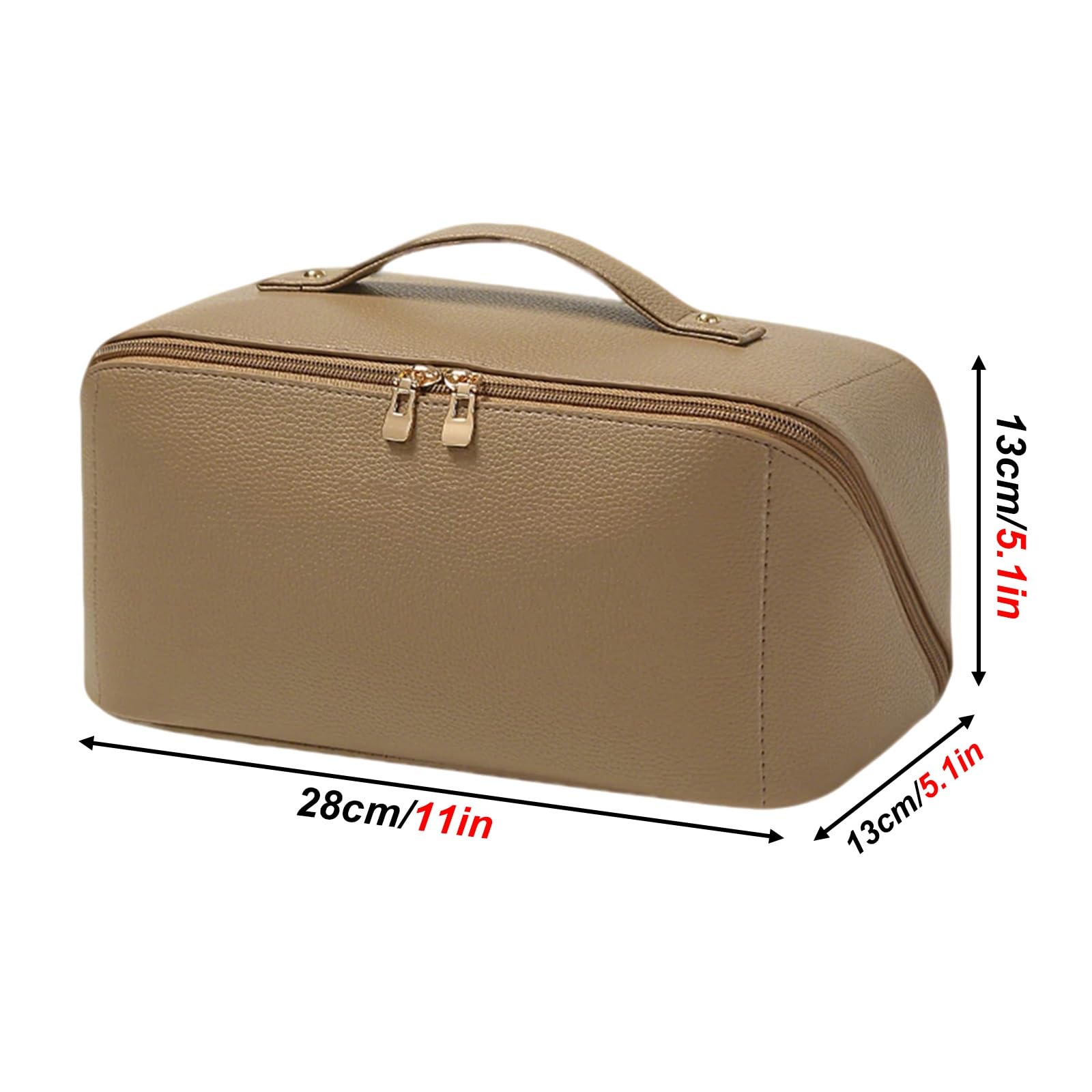Beauty Case da Viaggio, Borsa da Toilette Viaggio per Donna, Ampia Apertura Panoramica, Cuciture di Precisione, Materiale PU Impermeabile, per Soddisfare le Esigenze Quotidiane(Green)