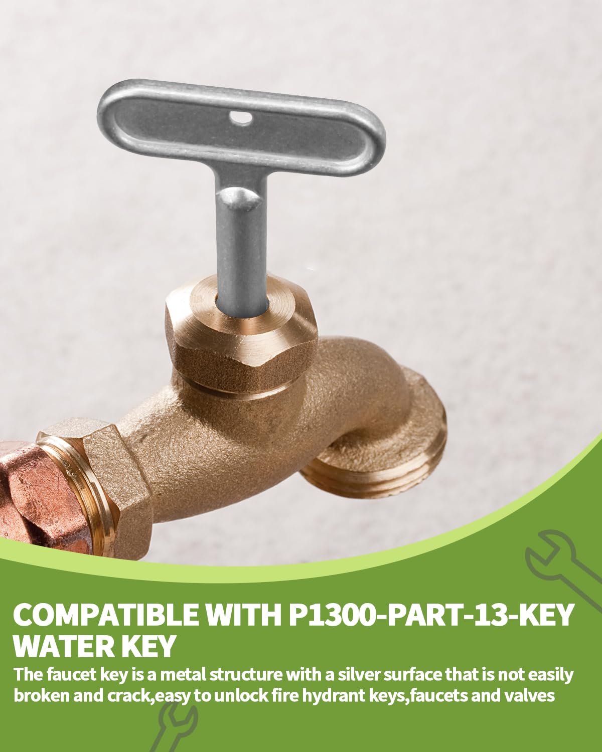 Klucz hydrauliczny 3/20.3 cm, kompatybilny z Zurn P1300-PART-13-KEY Z1300, narzędzie do odcinania klucza wodnego do hydrantu ściennego, blokada kranu zewnętrznego, zawory węża zewnętrznego, klucz do
