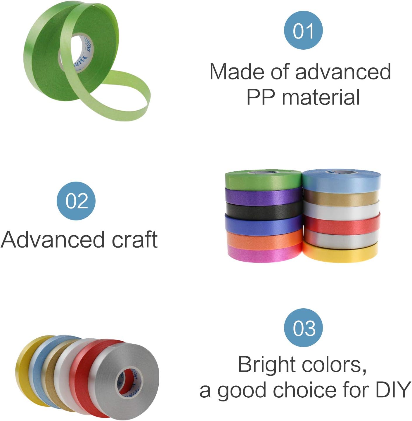 12 Colors Ribbons Ballon Double Face Curling Roll, 30 Yard Trim Embellishments Ribbon for Gift Wrapping Crafts Wedding Birthday DIY Bow Hair Accessories : Health & Household
