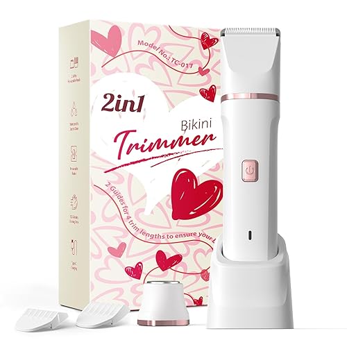 Miniatura 21 de Recortadora de bikini para mujer, maquinilla de afeitar eléctrica sin dolor para piel de seda, afeitadora corporal inalámbrica para viajes, Rosa 2