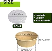Vista 2 de Cuencos de papel redondos desechables de 34 onzas con tapa, 50 juegos de cajas de contenedores de delicatessen, a prueba de derrames, aptos