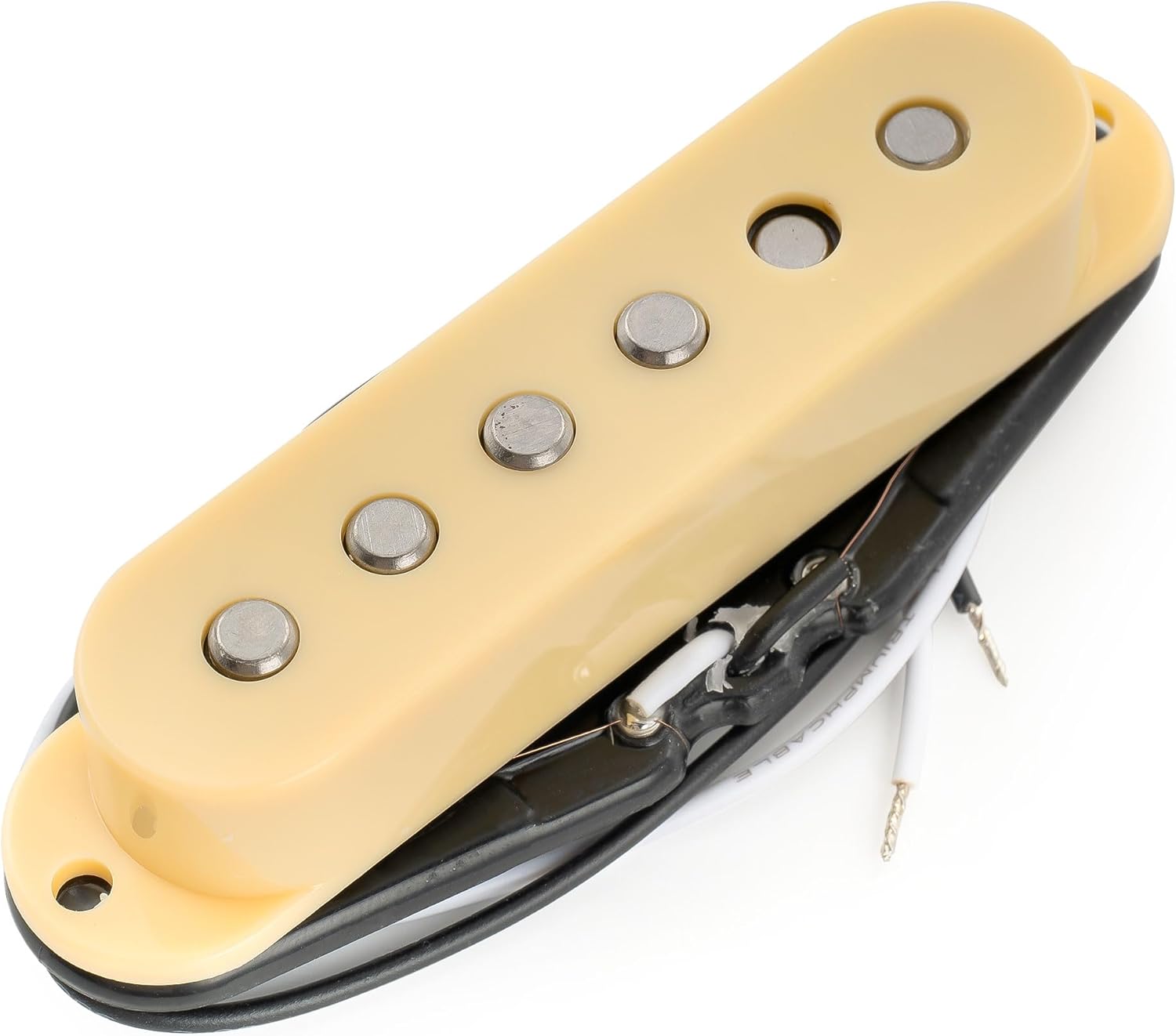 Musiclily Pro ST-60SE Staggered Alnico 5 Single Coil Neck Middle Bridge Pickups Set for Strat Style Electric Guitar, White