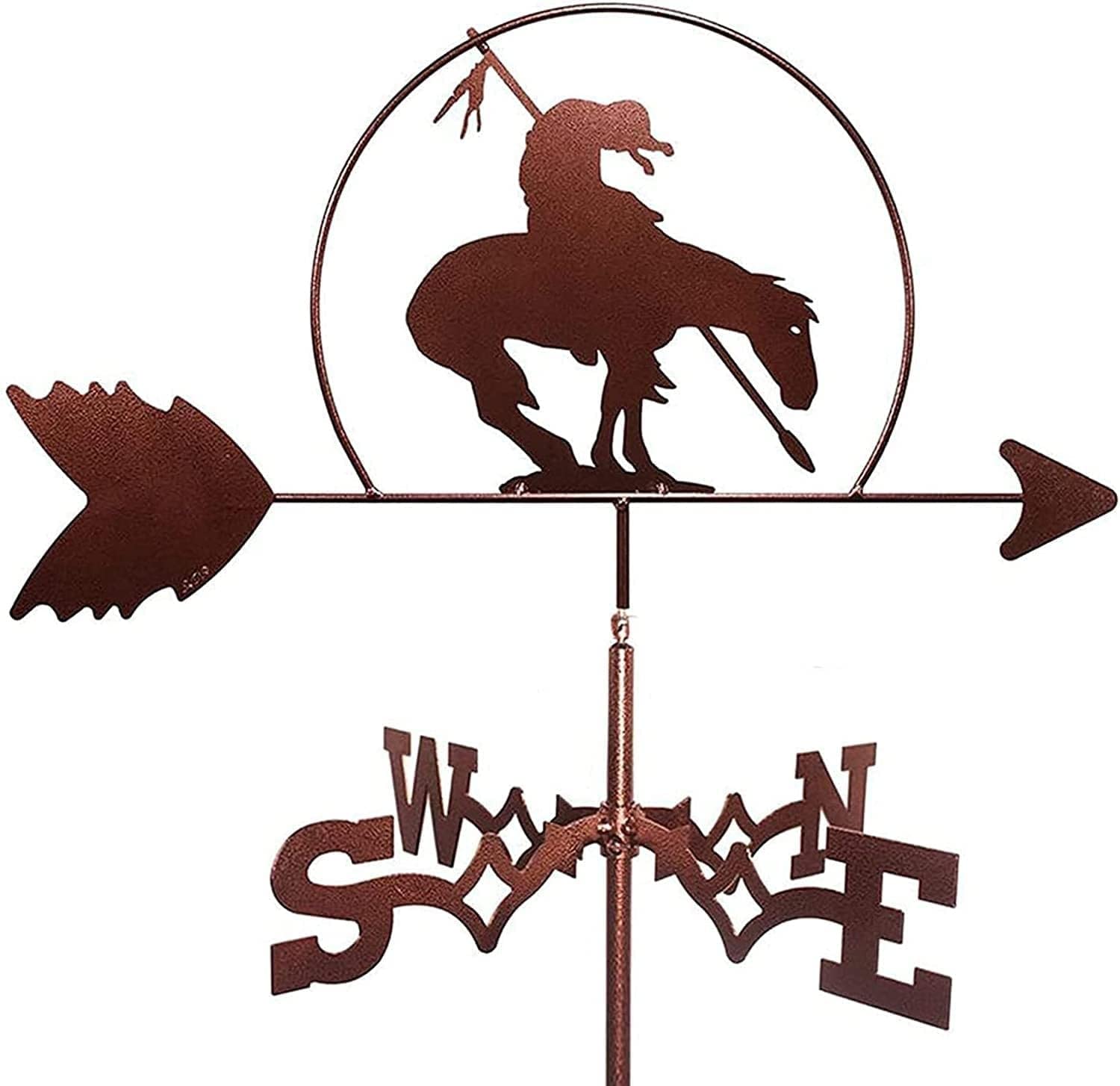 Klonwg Horse B Cattle, Horses And Sheep Weathervane Ornament Stainless Steel Weathervanes Animal Weathervane Wind Direction Indicator For Garden Patio Ornament