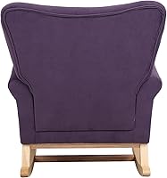 Vista 22 de Silla mecedora con respaldo de ala, cómoda silla mecedora con brazos de cojín, mecedoras tapizadas con botón acolchado para sala de estar