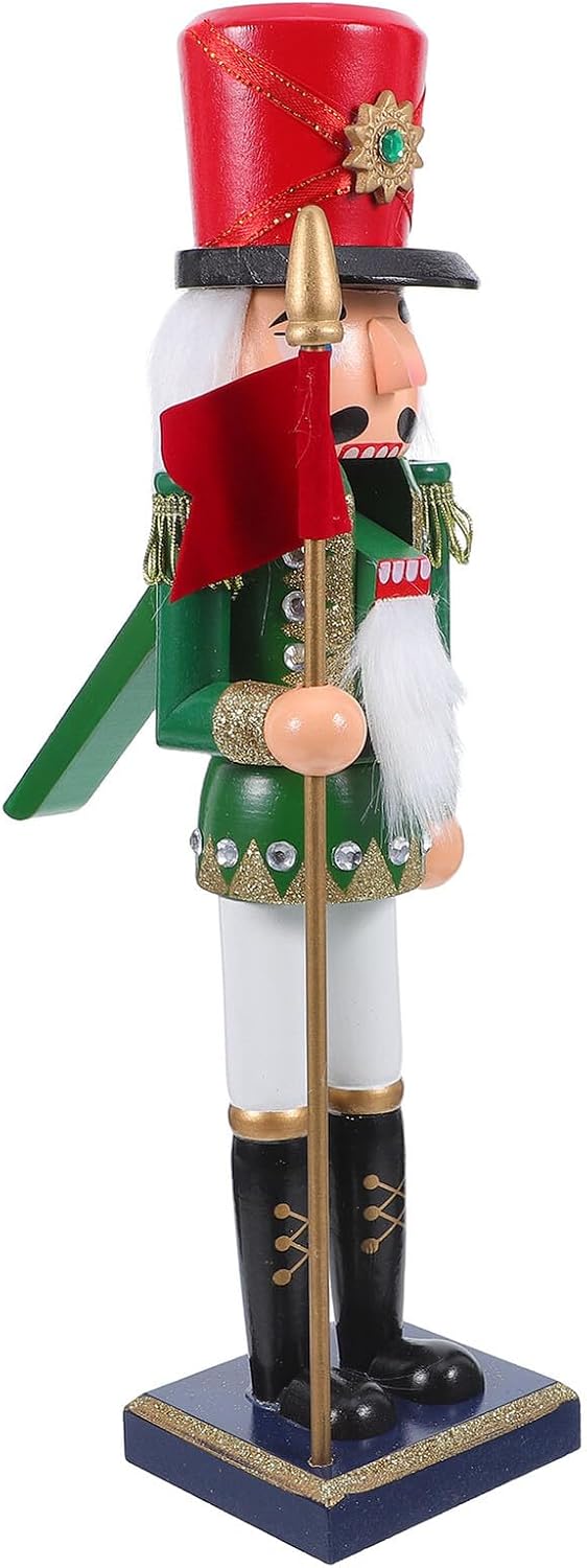 YARNOW Christmas Wooden Nutcracker Soldier Figurine Holiday Nutcracker Ornament Traditional Christmas Table and Shelf Decoration