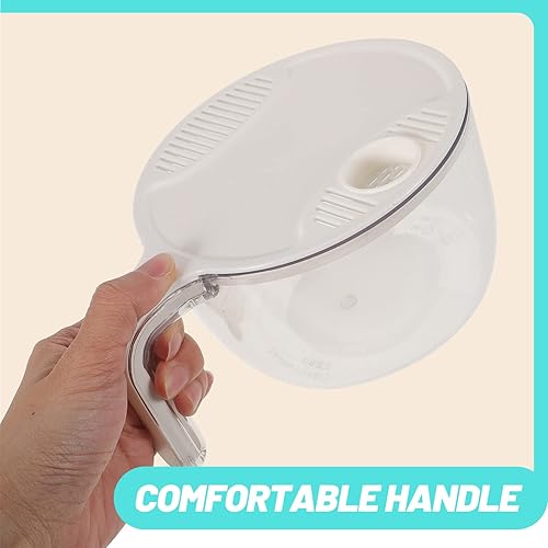 Miniatura 2 de Cesta de lavado de arroz, lavadora de arroz, cesta de lavado de verduras de plástico, asas de colador con tapas, colador de pasta de frutas, cuenco