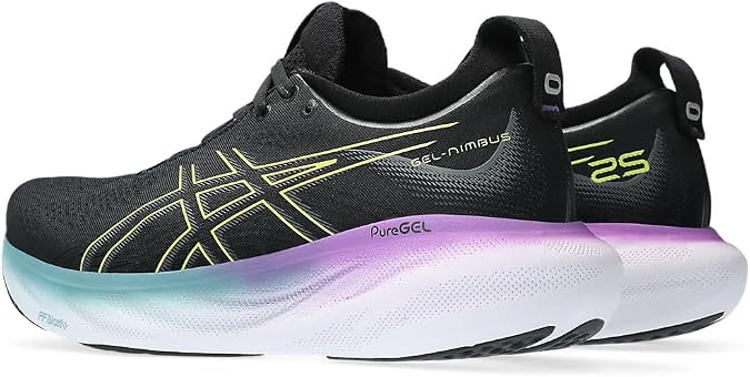 ASICS Nimbus 25 Road Running Shoe for Woman Black White