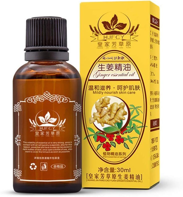 New Plant Lymphatic Drainage Ginger Oils, 100% Pure Natural Spa Massage Ginger Oil, 30ml