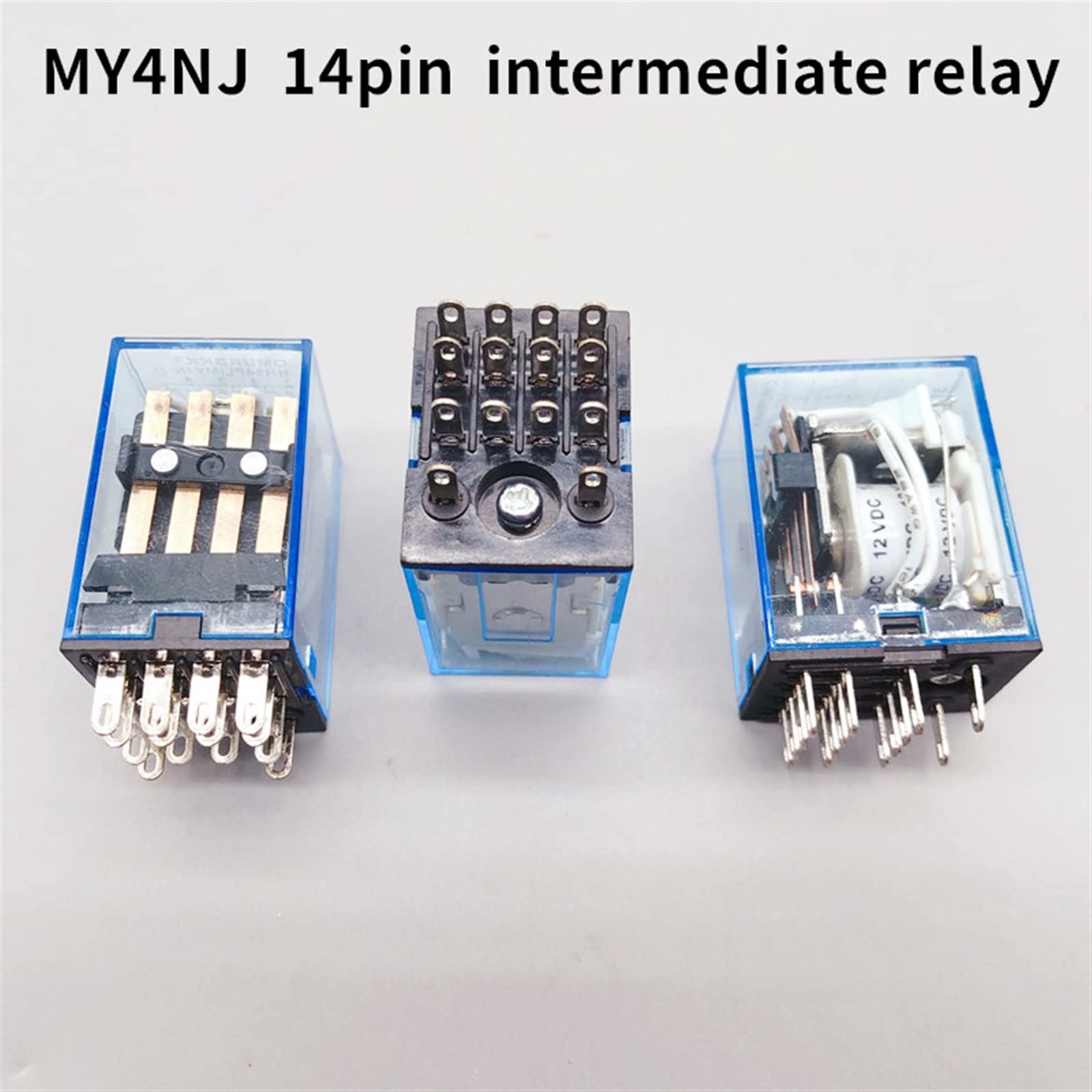 10 PZ, MY4NJ, HH54P, 14 Pin, 4NO-4NC, DC12/24V AC220V 5A 220V, DPDT, Interruttore relè Intermedio elettromagnetico Generale Bobina in Miniatura (Size : AC110V)