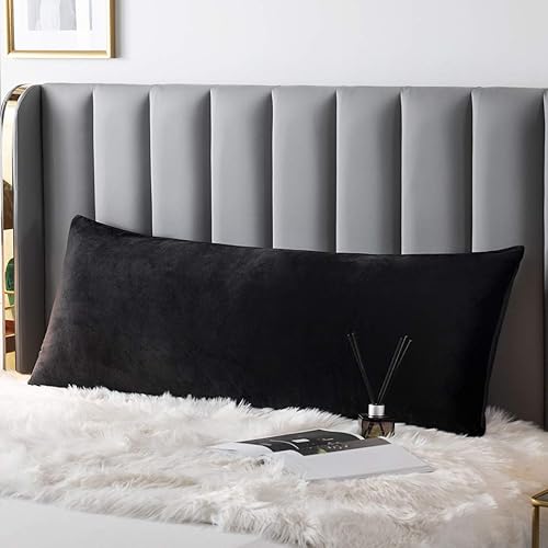 Miniatura 8 de Funda de almohada corporal de terciopelo con cremallera oculta, suave y acogedora, funda de almohada de franela con cremallera (20 x 48 pulgadas,