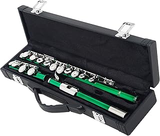 Green 16 Holes C Tone Flute With E Key Woodwind Instrument Flute With Box flute instrument
