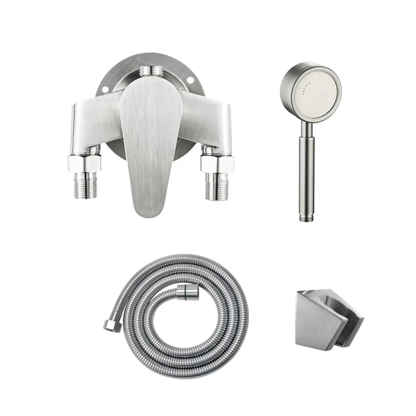 Grifo de bañera de acero inoxidable 304 cepillado con sistema monomando de pared exclusivo