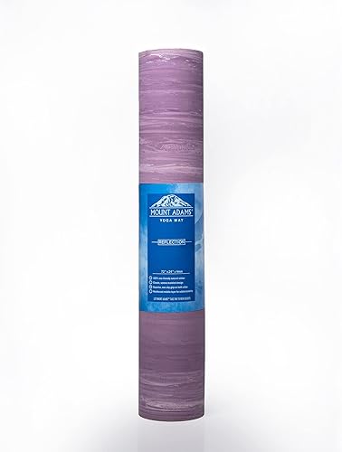 Mount Adams Tapete de yoga de goma natural reflectante, 72 pulgadas, 0.157 in de grosor, 26 o 24 pulgadas de ancho, tapete de entrenamiento para