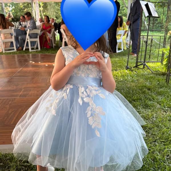 MCieloLuna Cute Lace Flower Girl Dress Puffy Tulle First Communion Dresses for Girls 2025 Toddlers Party Gown Tea Length2