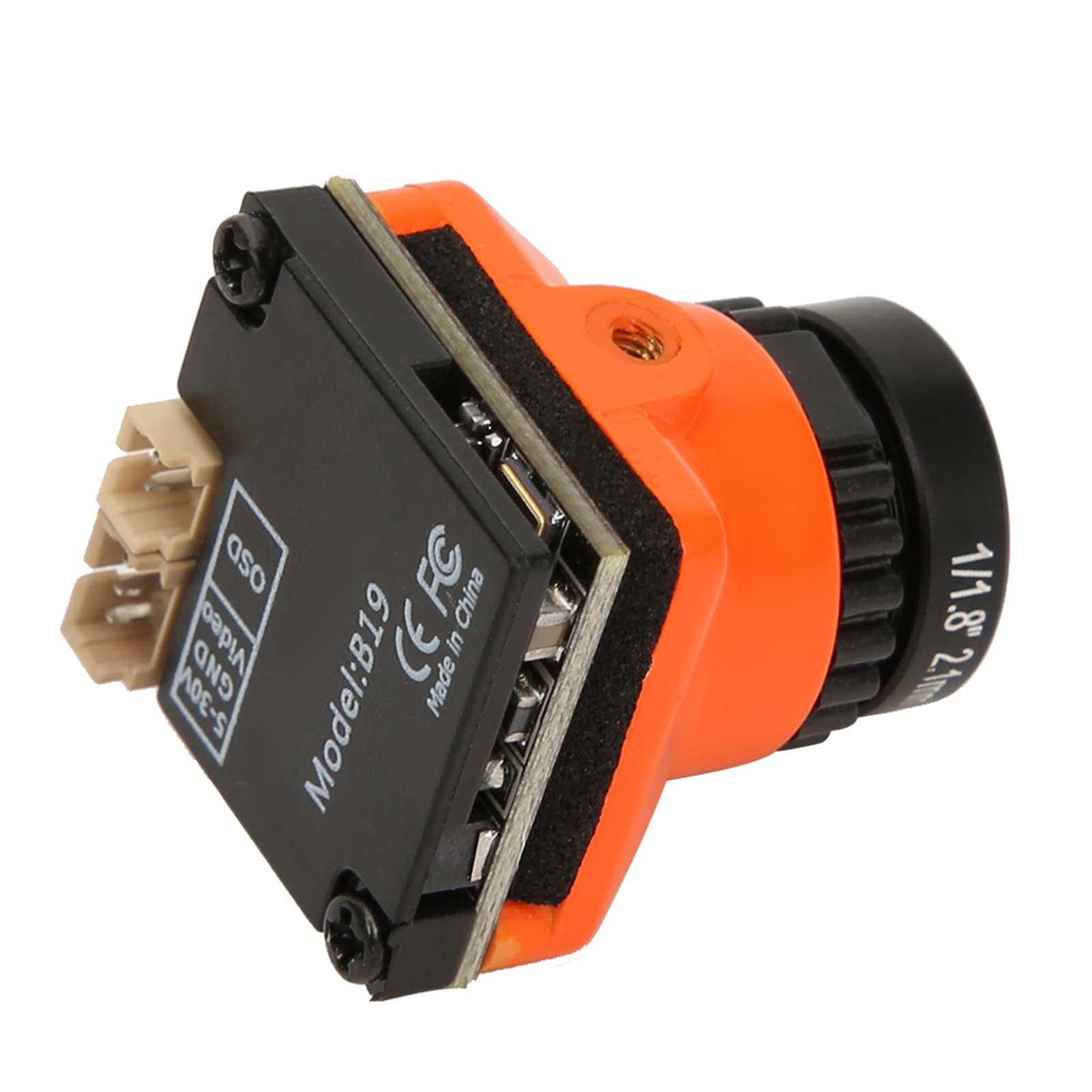 Kamera Oumefar FPV o Wysokiej Rozdzielczości 1500TVL 2,1 MM Obiektyw OSD dla Drona Quadcoptera FPV Pomarańczowa Kamera Drone