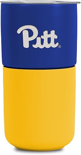 Miniatura 535 de Rico Industries NCAA Miami of Ohio Redhawks - Vaso de cerámica de 16 onzas con agarre de silicona, grabado láser profundo, diseño de color negro