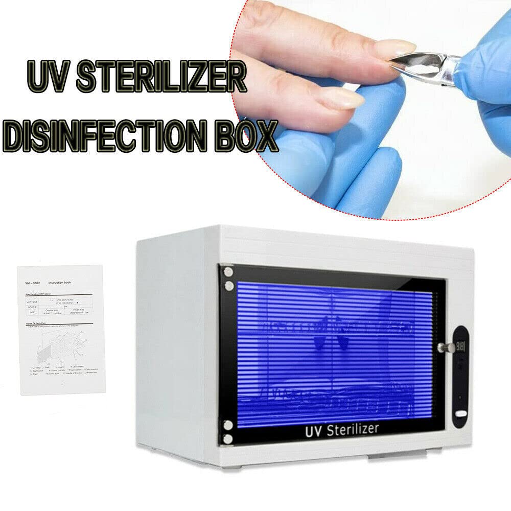 Armadio disinfettante UV, sterilizzatore a LED, 10 l, sterilizzatore per scaldasciugamani, strumenti per manicure, salone e asciugamani, 6 W, con timer, bianco
