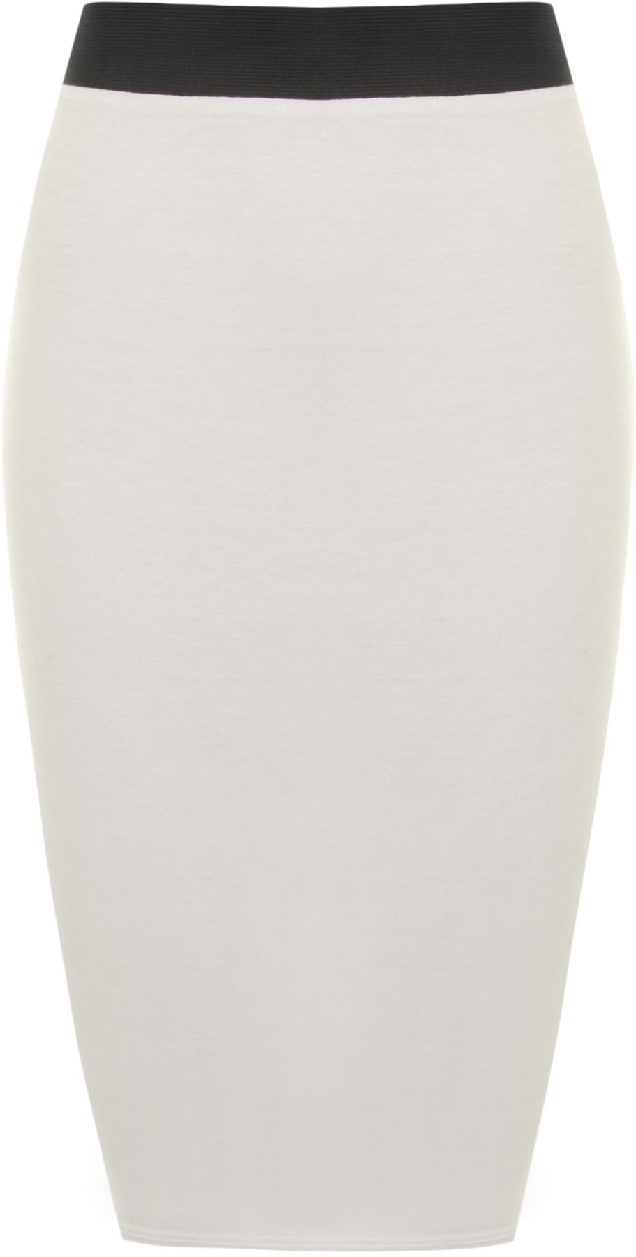 WearAll Womens Plus Size Plain Bodycon Pencil Ladies Stretch Office Midi Skirt - Cream - 20/22