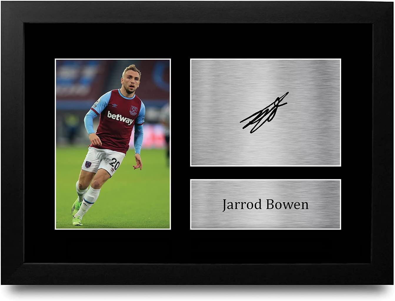 HWC Trading FR A4 Jarrod Bowen West Ham United Gifts Printed Signed Autograph Picture for Football Fans and Supporters - A4 Framed