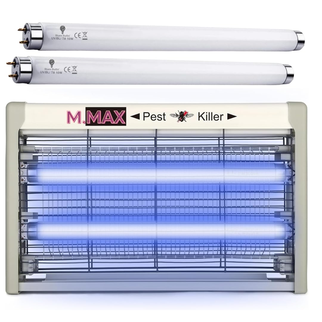 M.max Powerful 30W Electronic Insect Killer, Bug Zapper, Fly Zapper, Mosquito Killer-Indoor Use Including Free 2 Pack Replacement Bulbs