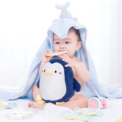 Miniatura 2 de Almohada de felpa de pingüino, suave diseño de pingüino, almohada para abrazar, regalo para cumpleaños, San Valentín, Navidad, 9.8 pulgadas