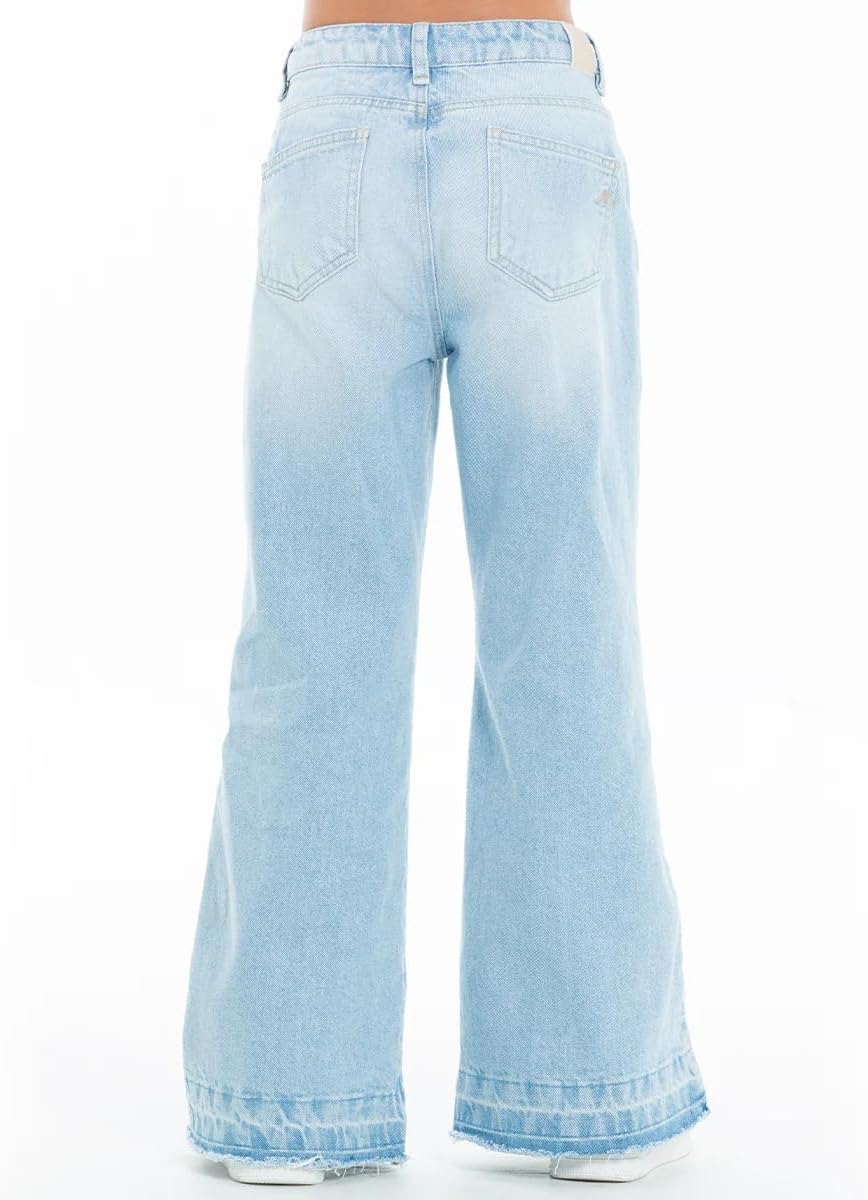 Nauty Blue Girls Jeans High Rise Ripped Boyfriend Bootcut Jean - Teen Jeans for Casual Occasions