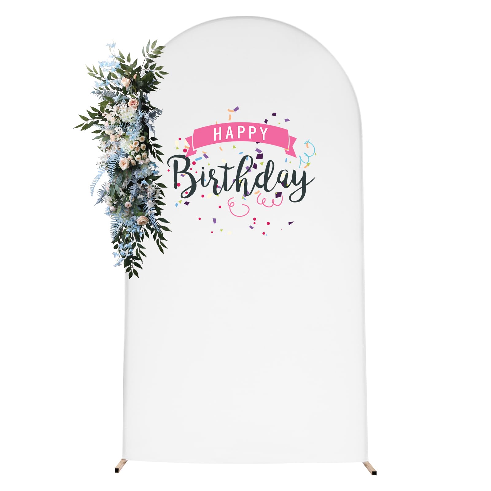 Wedding Arch Cover,7.22FT Balloon Arch Frame Kit, Wedding Columns Bracket Frame Display Background for Birthday, Party, Banquet Decoration (White, 7.22FT,Gold Stand)