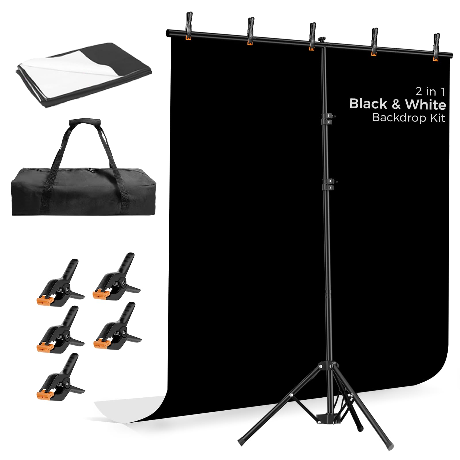 Amazon.com : EMART Photo Backdrop with Stand Kit 6.5x5ft