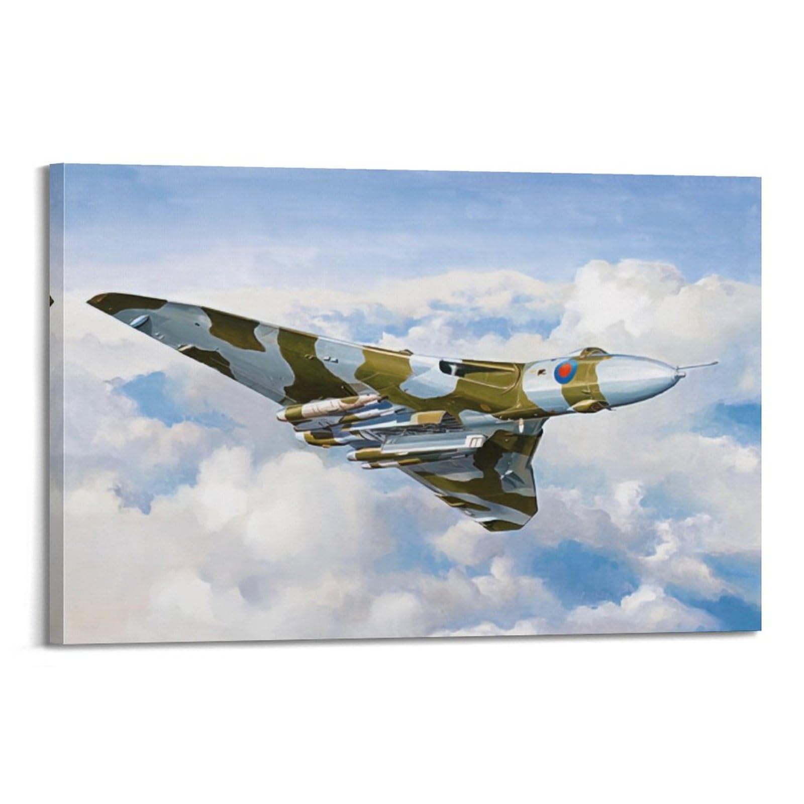 Kytin Frame-Style Military Aircraft Poster Avro Vulcan B.mk Fighter Bomber Decorative Painting Canvas 12X18inch(30X45cm)