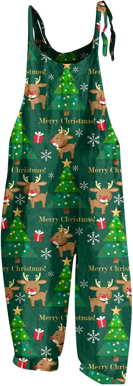 NAMTYQXWinter Overalls Womens Heart Printed Rompers Love Pink Jumpsuit Loose Red Playsuit Bib Overall Baggy Harem Pants