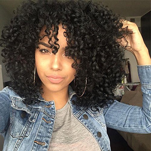 14" 7PCS 120g Kinky Curly Hair Clip In Hair Extensions Human Hair Double Weft Brazilian Virgin Hair Full Head Clip In Remy Human Hair Extensions for Africa America Black Women