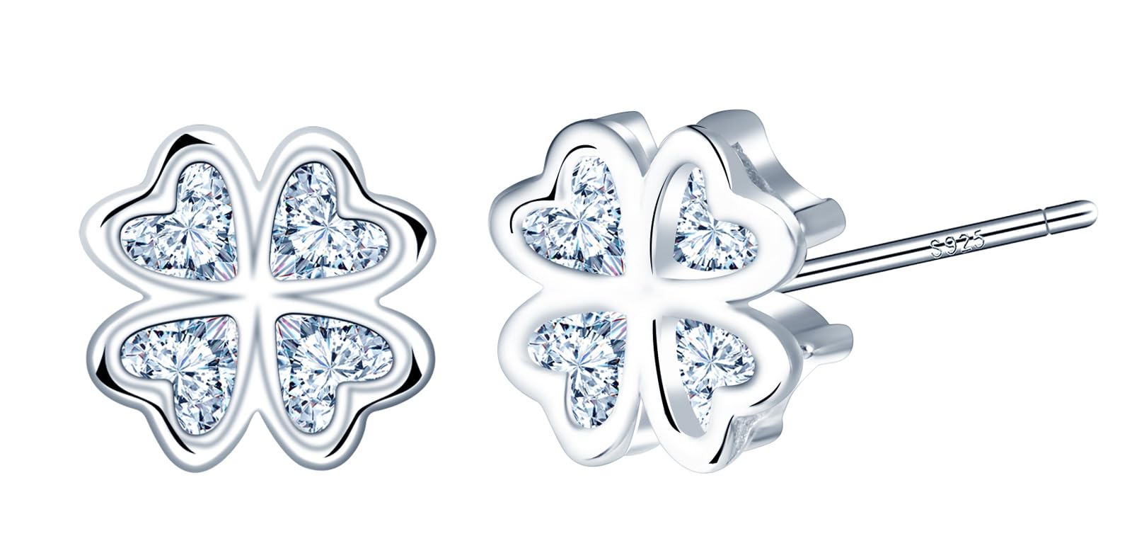 Orecchini Donna Quadrifoglio con Zirconi in Argento Mabina Gioielli - Gioielleria Amadori