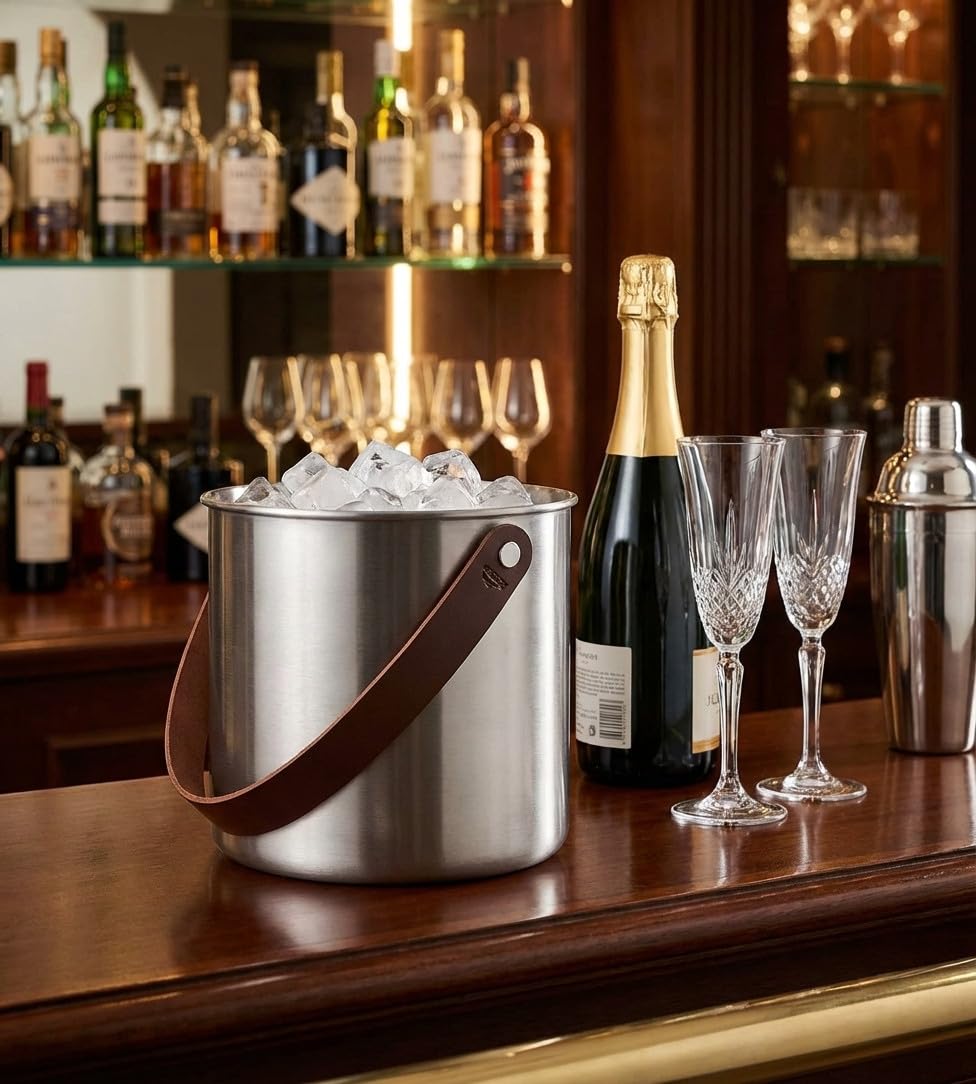 Suinga Cubitera inoxidable moon 4 litros | Cubitera acero inox 4 L para enfriar bebidas y hielo