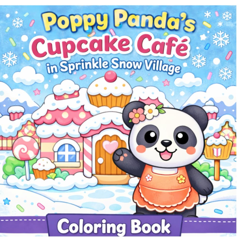 Poppy Panda’s Cupcake Café: in Sprinkle Snow Village (Poppy Panda Coloring Adventures)