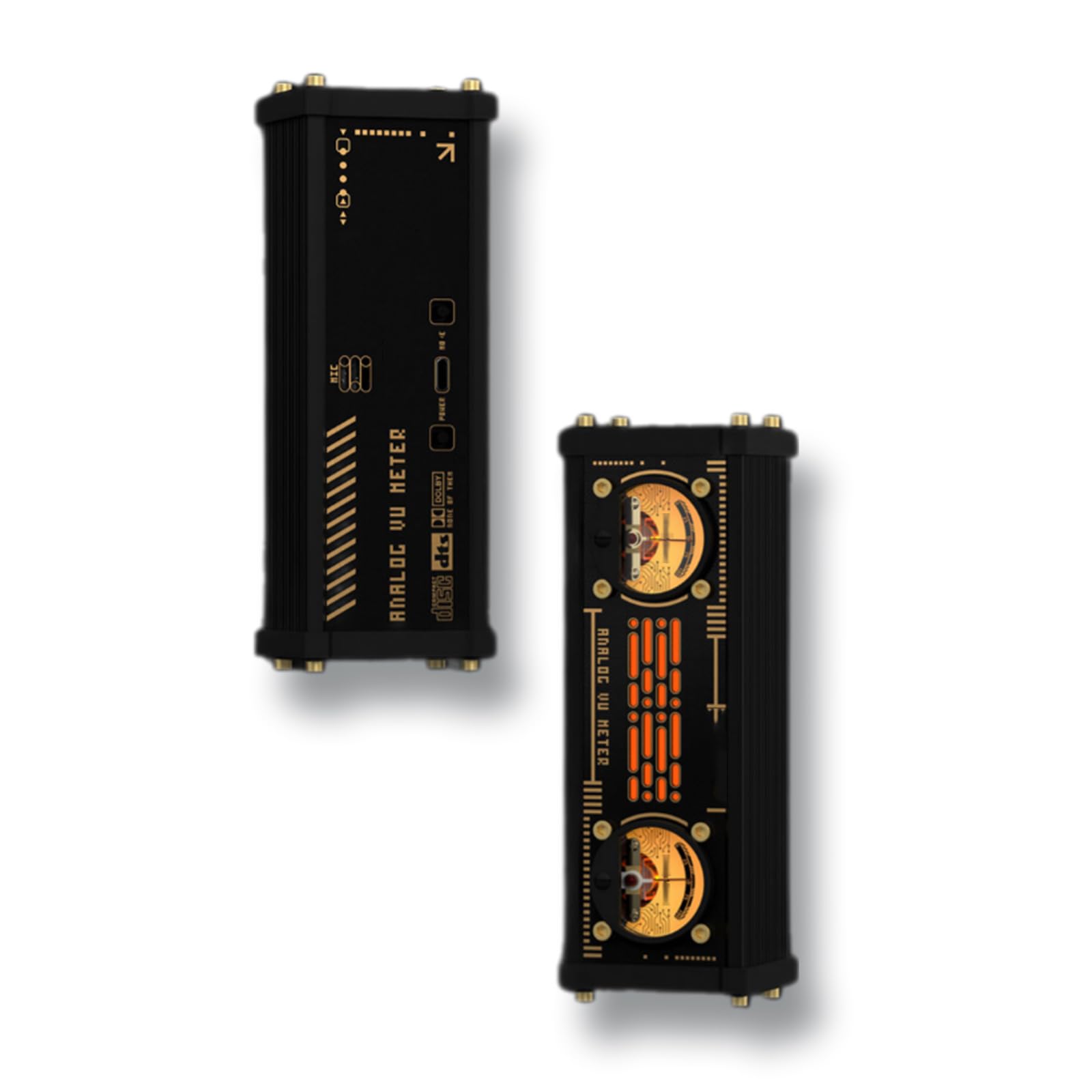 Doppio VU Meter Analogico, con Retroilluminazione RGB, Luce Ambientale per La Rilevazione del Suono, Indicatore di Livello Audio Tramite Microfono Stereo, 9 Colori/4 modalità Selezionabili