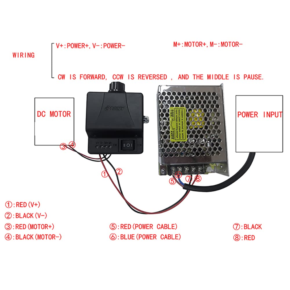 Actuador de Motor Oscilante Alternativo de Bricolaje, Velocidad Ajustable, con Fuente de Alimentación y Regulador (24V 10RPM)