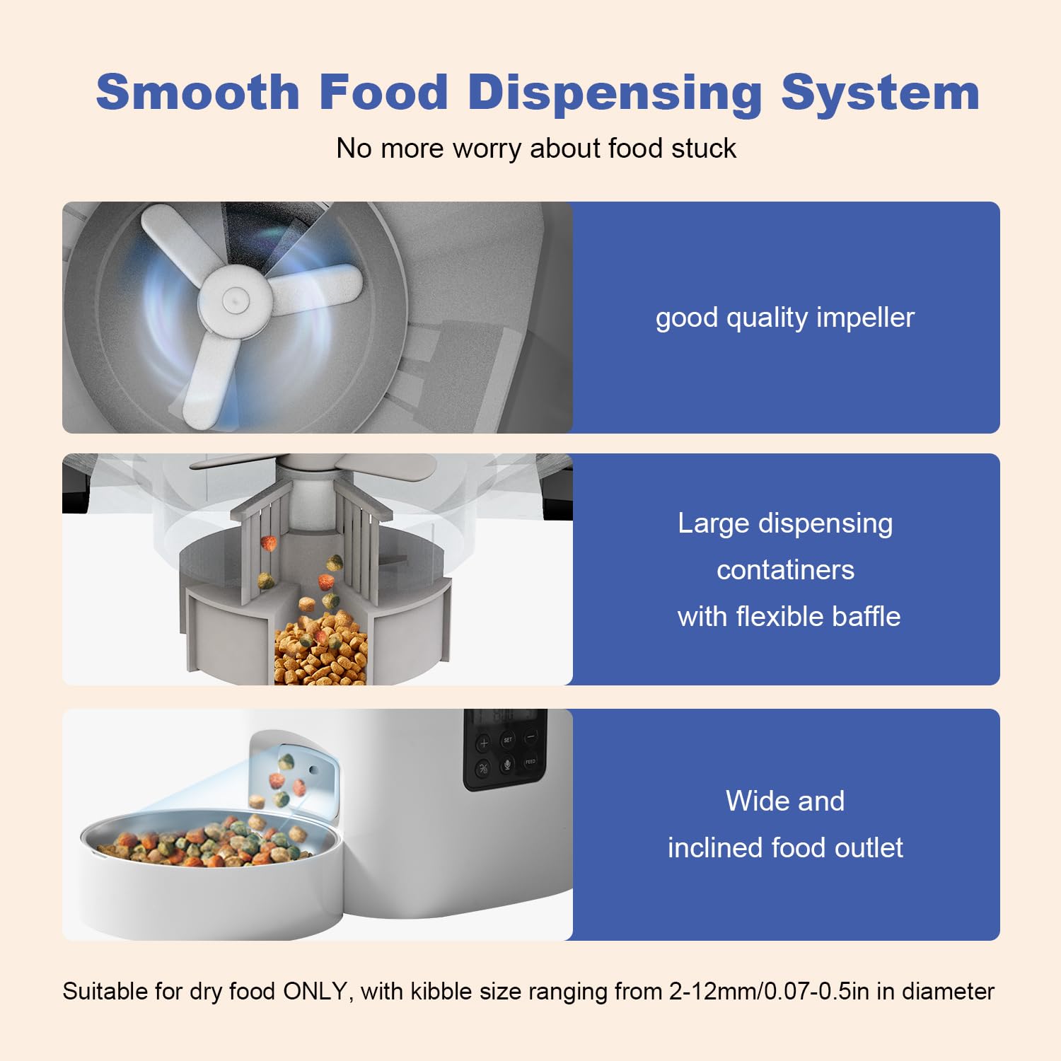 ANDOLL HOME 6L Automatic Cat Feeder, 2 Pets Timed Cat Dry Food Dispenser view 4