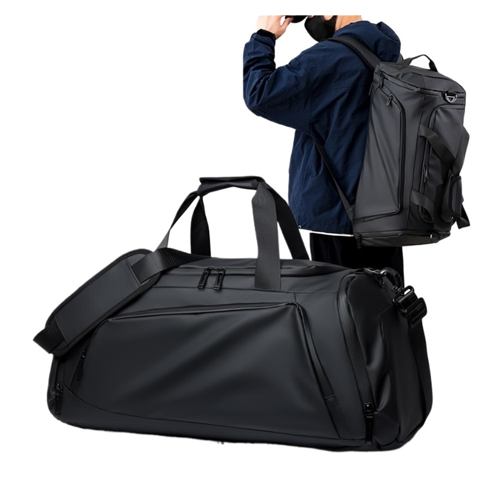 Bolsa Grande for Gimnasio y natación, Deportes de separación Ropa Seca húmeda, Bolso con Compartimento Independiente for Zapatos, Mochila, Bandolera un Solo Hombro
