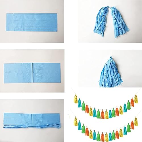 Miniatura 4 de 20 guirnaldas de borlas de tejido para bricolaje, guirnalda de borlas de Mylar verde dorado para despedida de soltera, baby shower, boda, fiesta de